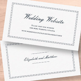 Tarjeta De Recepción Sitio Web Clásico y Simple Elegante de Bodas