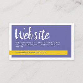 Tarjeta De Recepción Sitio web contemporáneo de boda amarillo púrpura