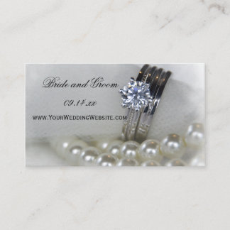 Tarjeta De Recepción Sitio web de Anillos de Diamantes y Perlas Bodas