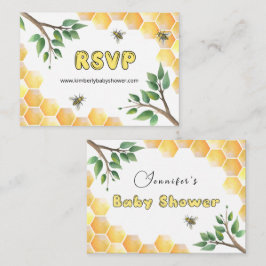Tarjeta De Recepción Sitio web de Baby Shower RSVP Online Little Bee En