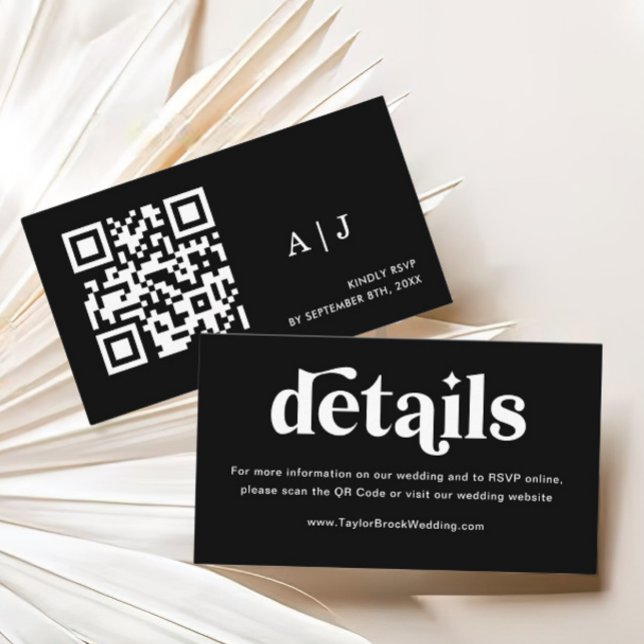 Tarjeta De Recepción Sitio web de Black Disco Details Boda (Subido por el creador)