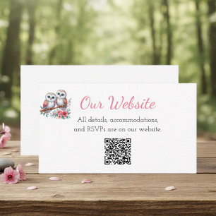 Tarjeta De Recepción Sitio web de boda boho búho campestre rústico 
