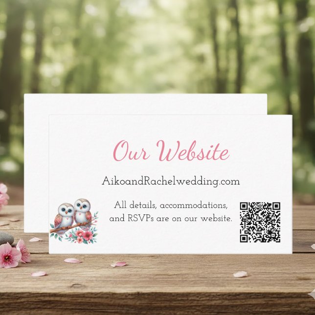 Tarjeta De Recepción Sitio web de boda boho rústico de búho del bosque (Subido por el creador)
