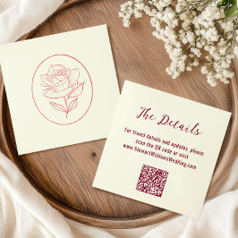 Tarjeta De Recepción Sitio web de boda botánico clásico del jardín de a