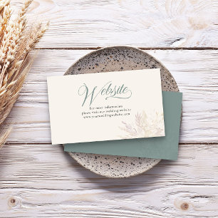Tarjeta De Recepción Sitio web de boda botánico verde salvia