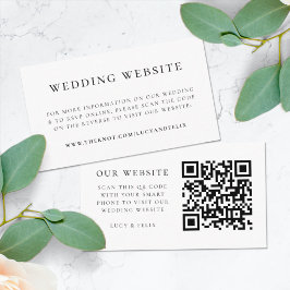 Tarjeta De Recepción Sitio web de boda | Código QR de respuesta elegant