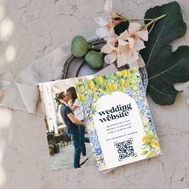 Tarjeta De Recepción Sitio web de boda | Código QR Escanea Foto