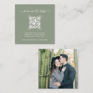 Tarjeta De Recepción Sitio web de boda Código QR Escanear Foto
