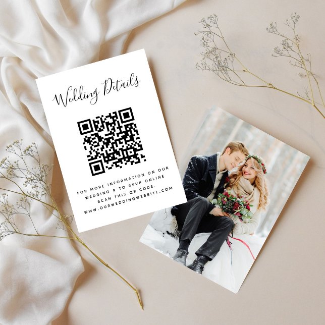 Tarjeta De Recepción Sitio web de boda | Código QR  Respuesta fotográfi (Subido por el creador)