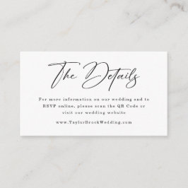 Tarjeta De Recepción Sitio web de boda | Código QR RSVP de boda