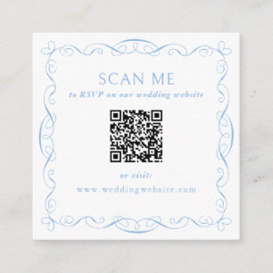 Tarjeta De Recepción Sitio web de boda con código QR