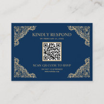 Sitio web de boda con código QR de respuesta RSVP