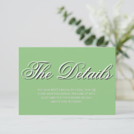 Tarjeta De Recepción Sitio web de boda con código QR minimalista Detall