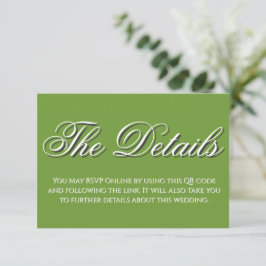 Tarjeta De Recepción Sitio web de boda con código QR minimalista Detall