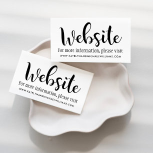 Tarjeta De Recepción Sitio web de boda con letra de pincel moderna