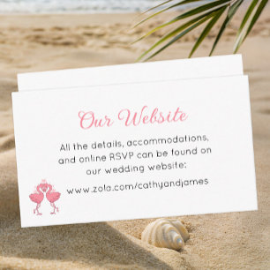 Tarjeta De Recepción Sitio web de boda con tema de Luau en la playa de