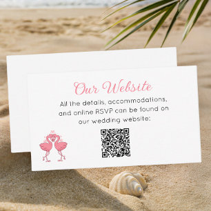 Tarjeta De Recepción Sitio web de boda con tema de Luau en la playa de