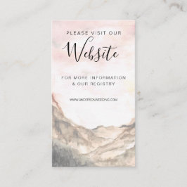 Tarjeta De Recepción Sitio web de boda de acuarela de montaña simple