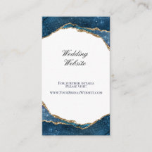 Sitio web de boda de ágata con lámina de oro azul 