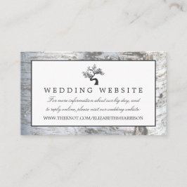 Tarjeta De Recepción Sitio web de Boda de Árbol de Birch Rústico