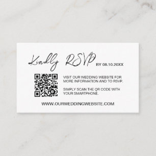 Tarjeta De Recepción sitio web de Boda de código QR minimalista presupu