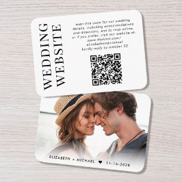 Tarjeta De Recepción Sitio web de Boda de código QR para fotos moderada