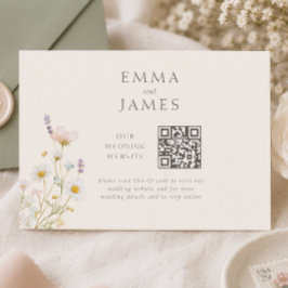 Tarjeta De Recepción Sitio web de boda de flores silvestres elegantes