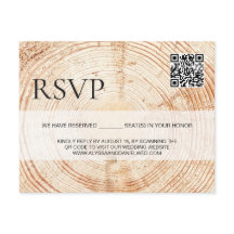 Sitio web de Boda de madera rústica código QR rsvp