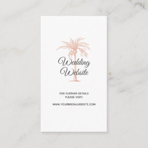Tarjeta De Recepción Sitio web de boda de mármol de cobre rosa dorado d