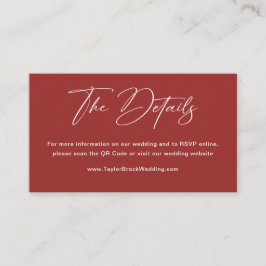 Tarjeta De Recepción Sitio web de boda de Navidad Rojo Elegante