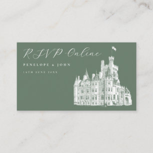 Tarjeta De Recepción Sitio web de boda de respuesta RSVP del castillo v