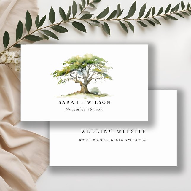 Tarjeta De Recepción Sitio web de Boda de roble verde mínimo (Subido por el creador)