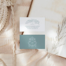 Tarjeta De Recepción Sitio web de boda elegante polvoriento azul Regenc