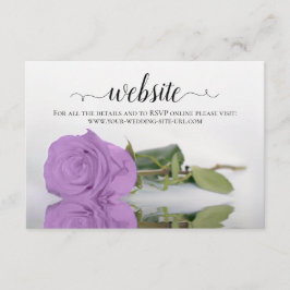 Tarjeta De Recepción Sitio web de boda elegante Rosa Púrpura Lila