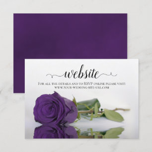 Tarjeta De Recepción Sitio web de boda elegante rosa púrpura real profu