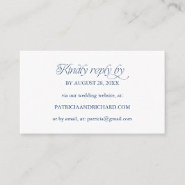Tarjeta De Recepción Sitio web de boda en línea minimalista de respuest