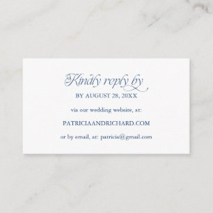 Tarjeta De Recepción Sitio web de boda en línea minimalista de respuest