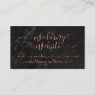 Tarjeta De Recepción Sitio web de boda Escritura de cobre con mármol