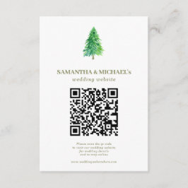 Tarjeta De Recepción Sitio web de boda floral de árbol del bosque Qr