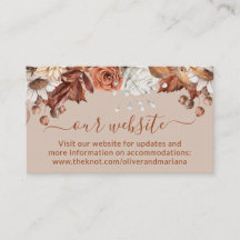 Sitio web de boda floral otoño taupe