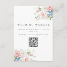 Sitio web de boda floral pastel azul y rosa con có