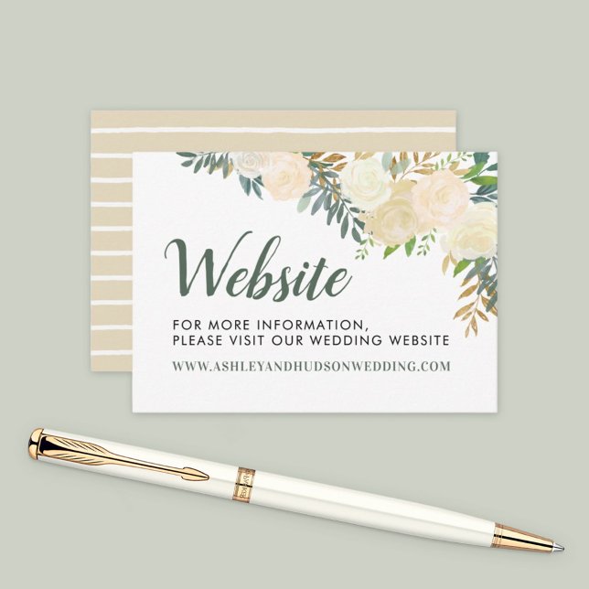 Tarjeta De Recepción Sitio web de boda floral salvia (Subido por el creador)