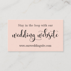 Tarjeta De Recepción Sitio web de boda, Letra moderna elegante sobre ru