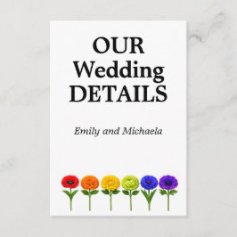 Tarjeta De Recepción 🌈 Sitio web de boda LGBTQ+ Florecen Juntos