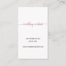 Tarjeta De Recepción Sitio web de boda minimalista con escritura en oro
