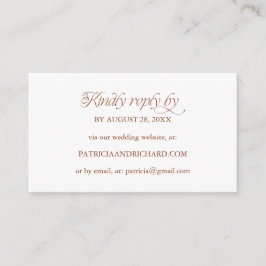 Tarjeta De Recepción Sitio web de boda minimalista de melocotón suave c