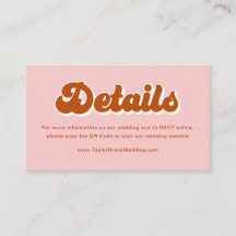 Sitio web de boda retro rosa rojo naranja de los 7