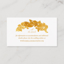 Tarjeta De Recepción Sitio web de Bodas barrocos de Relieve metalizado 