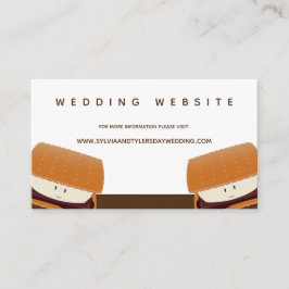 Tarjeta De Recepción Sitio web de Bodas blancos de Ilustracion Marrón m