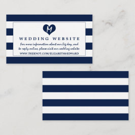 Tarjeta De Recepción Sitio web de Bodas blancos y azules de la Marina d